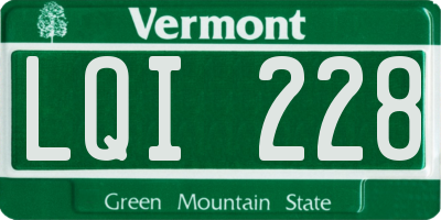 VT license plate LQI228