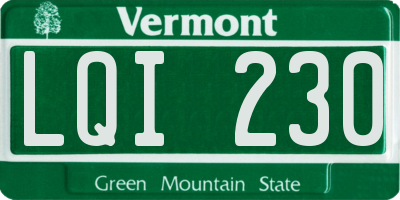 VT license plate LQI230
