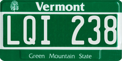 VT license plate LQI238