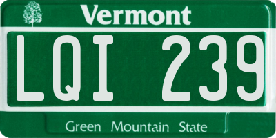 VT license plate LQI239