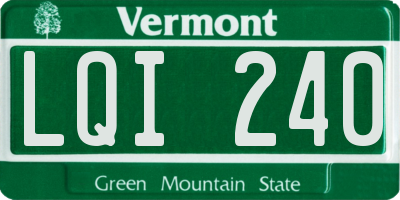 VT license plate LQI240