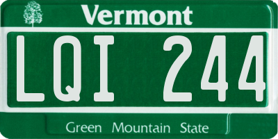 VT license plate LQI244
