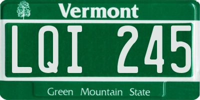 VT license plate LQI245