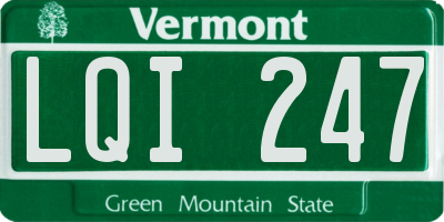 VT license plate LQI247