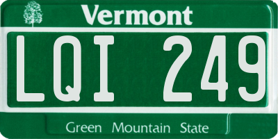 VT license plate LQI249