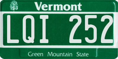 VT license plate LQI252