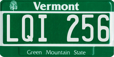 VT license plate LQI256