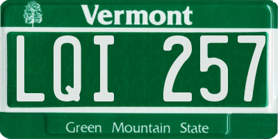 VT license plate LQI257