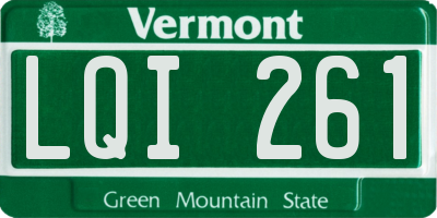 VT license plate LQI261
