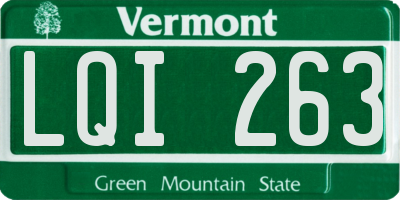 VT license plate LQI263
