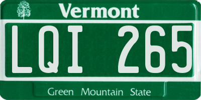 VT license plate LQI265