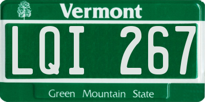 VT license plate LQI267