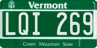 VT license plate LQI269