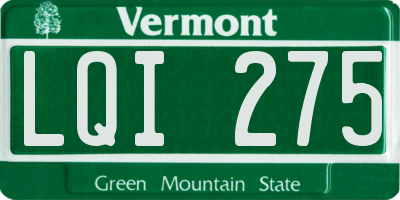 VT license plate LQI275
