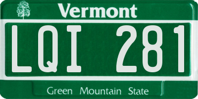 VT license plate LQI281
