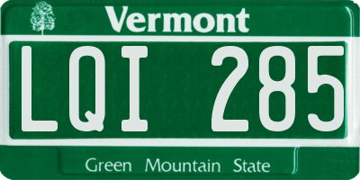 VT license plate LQI285