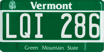 VT license plate LQI286