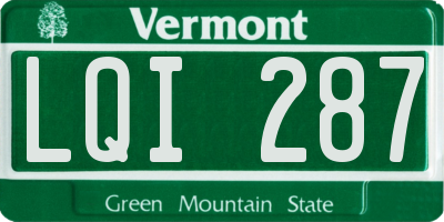 VT license plate LQI287