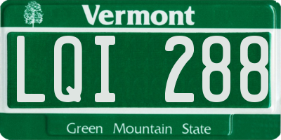 VT license plate LQI288