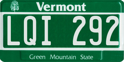 VT license plate LQI292