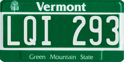 VT license plate LQI293