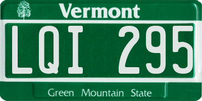 VT license plate LQI295