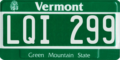 VT license plate LQI299