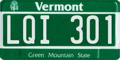 VT license plate LQI301