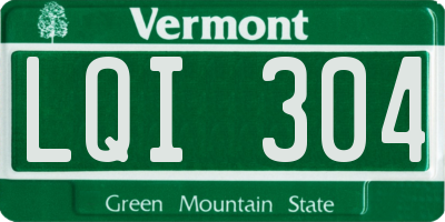 VT license plate LQI304