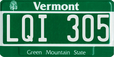 VT license plate LQI305