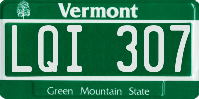 VT license plate LQI307