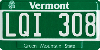 VT license plate LQI308