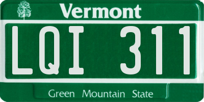 VT license plate LQI311