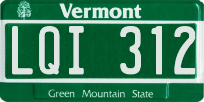 VT license plate LQI312
