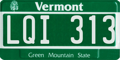 VT license plate LQI313