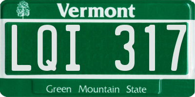 VT license plate LQI317