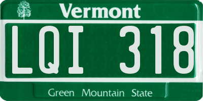 VT license plate LQI318