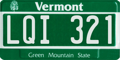 VT license plate LQI321