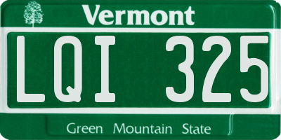VT license plate LQI325