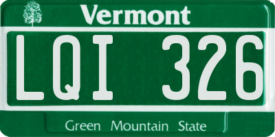 VT license plate LQI326