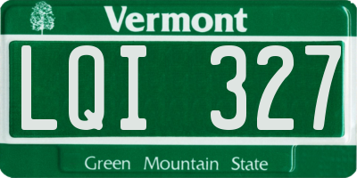 VT license plate LQI327