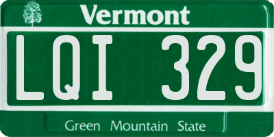 VT license plate LQI329
