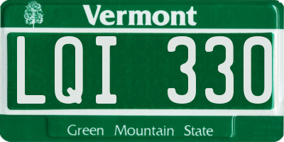 VT license plate LQI330