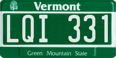 VT license plate LQI331
