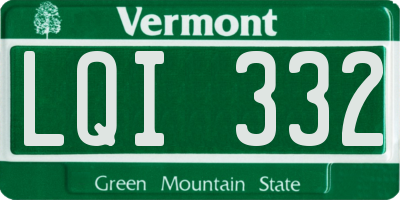 VT license plate LQI332