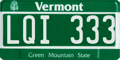 VT license plate LQI333