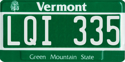 VT license plate LQI335
