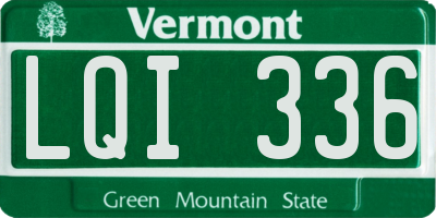 VT license plate LQI336