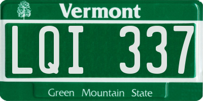 VT license plate LQI337