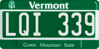 VT license plate LQI339